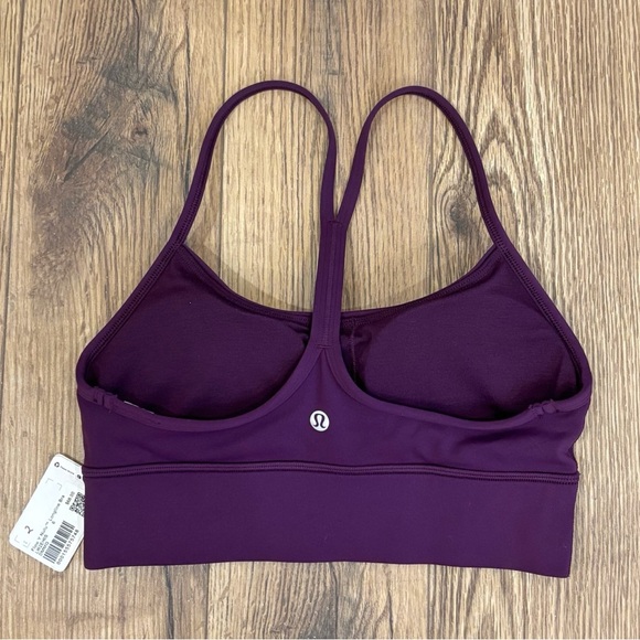 NWT Lululemon Flow Y Nulu Longline Bra In Dark Magenta Size 6 - Picture 2 of 6